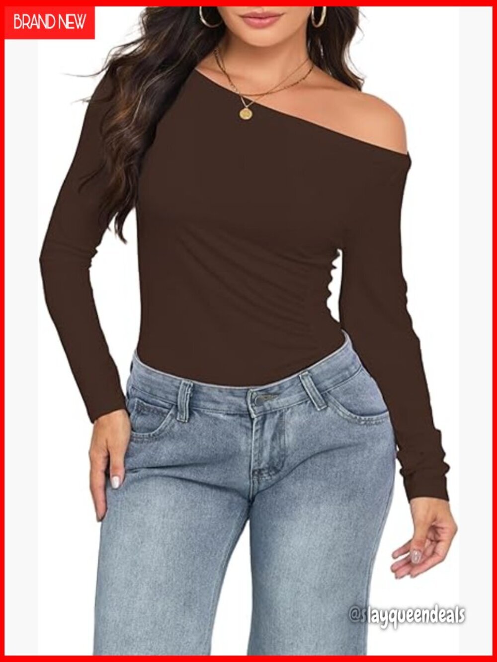 Long Sleeve Off Shoulder Blouse Slim Fit Ruched Stretch Layer Top